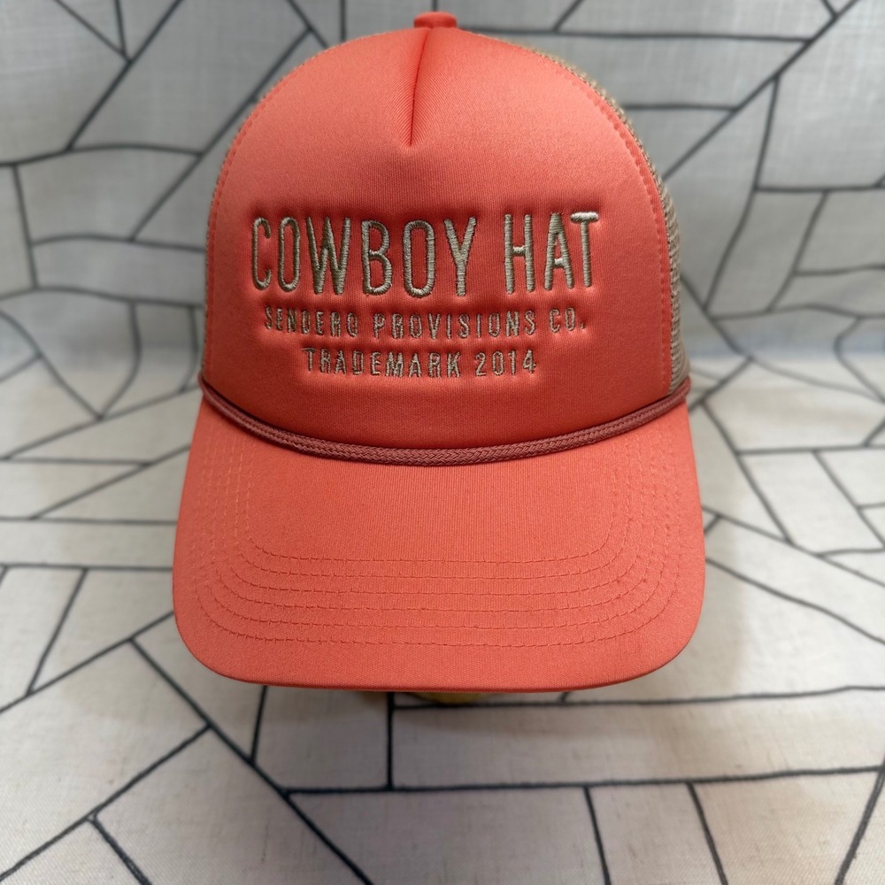 Sendero Provisions Co Trucker Hat OS Coral Cowboy Hat Mesh Snapback